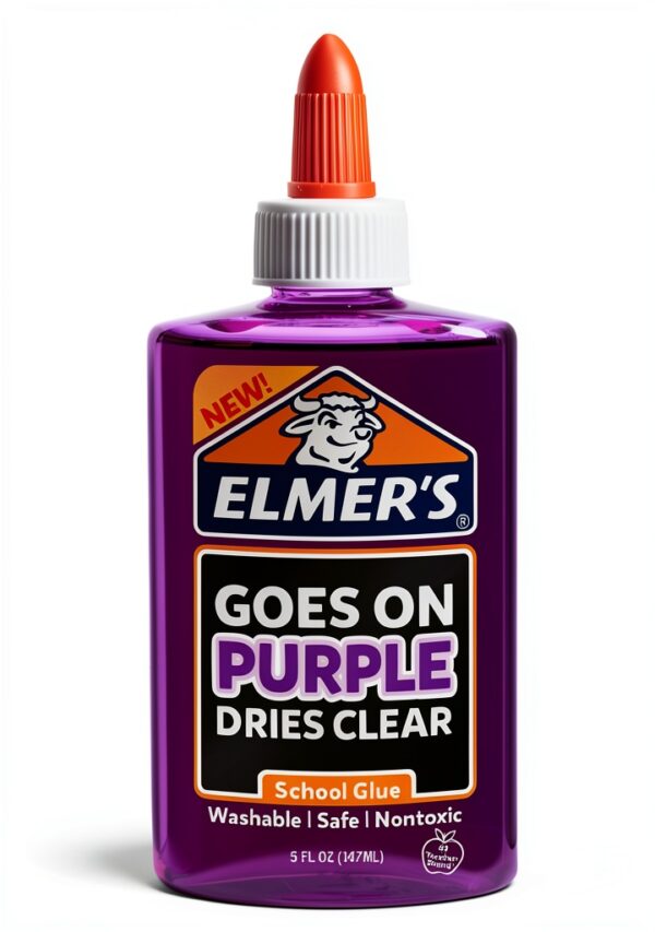 Elmers Disappearing Purple School Glue Dries Clear Washable-0