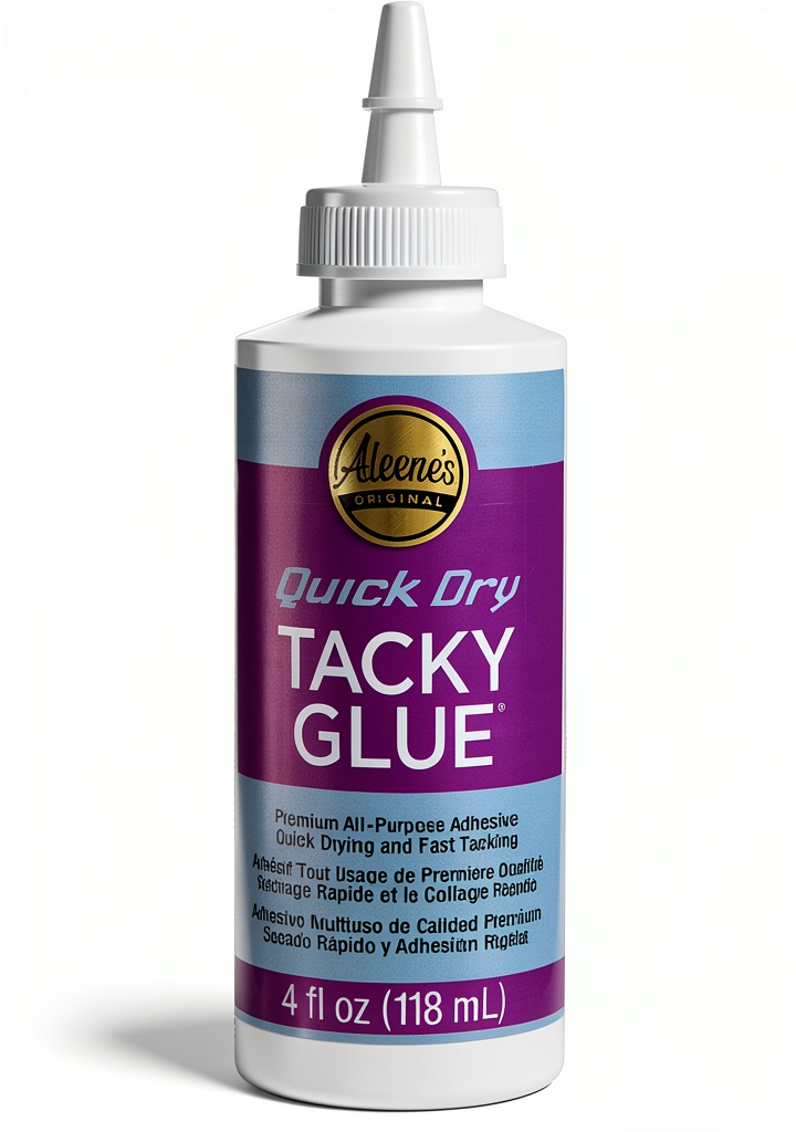 'I Love To Create Liquid White Glue bottle on a craft table'