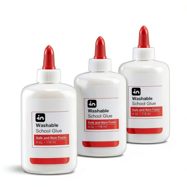 1InTheOffice White School Glue 3 Pack Non Toxic Washable-1