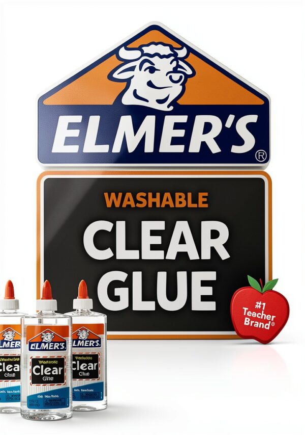 Elmers Clear Liquid Glue Non Toxic Washable Slime Crafting-1