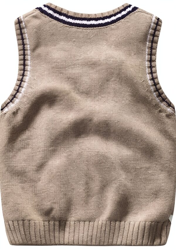 Achiyi Boys Cable Knit Sweater Vest Cotton V Neck School-1