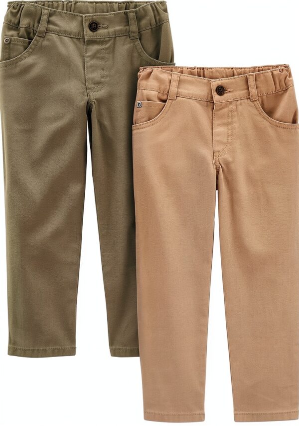 Carters Baby Boys Pants Two Pack Adjustable Waistband-0