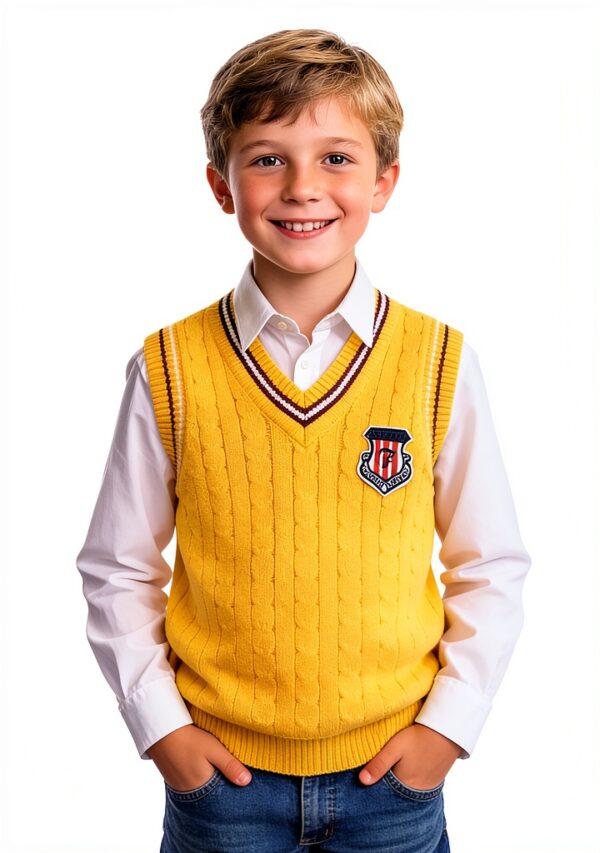 Boys Cable Knit Sweater Vest Soft Knit School Uniform-3