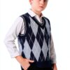 Boys Argyle Knit Vest Navy Blue Sizes 5-14 Years-2