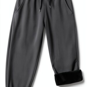 Toddler Fleece Lined Joggers Boys Winter Pants Water-0