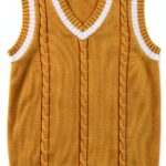Generic Boys Cotton V-Neck Sweater Vest Cable Knit Design-0