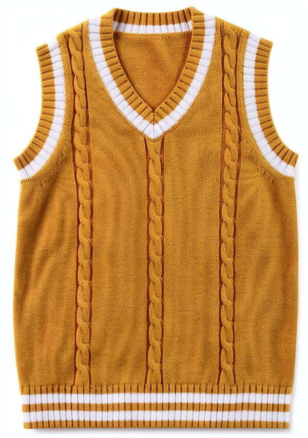 Generic Boys Cotton V-Neck Sweater Vest Cable Knit Design-0
