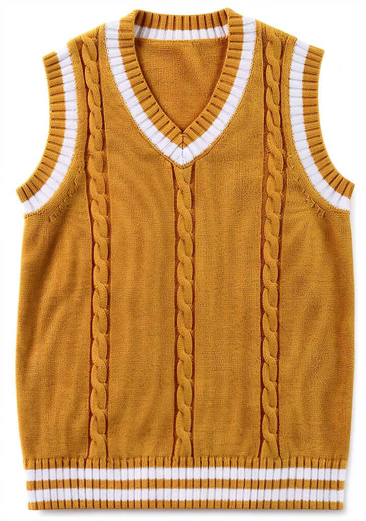 Boys wearing the cotton V-neck sweater vest in a classroom setting