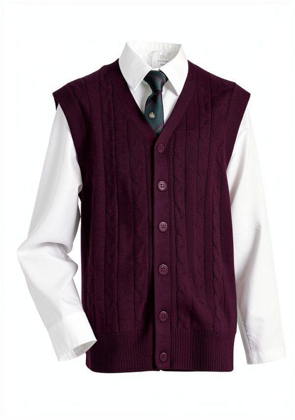 Boboyoyo Boys Cotton Cable Knit Sweater Vest Grey Navy-3