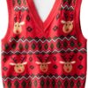 Childrens Christmas Reindeer Knitted Vest Soft Cozy Holiday-0