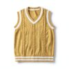 Generic Boys Cotton V-Neck Sweater Vest Cable Knit Design-1