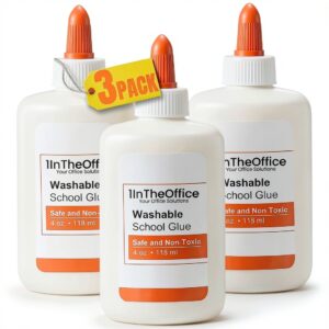 1InTheOffice White School Glue 3 Pack Non Toxic Washable-0