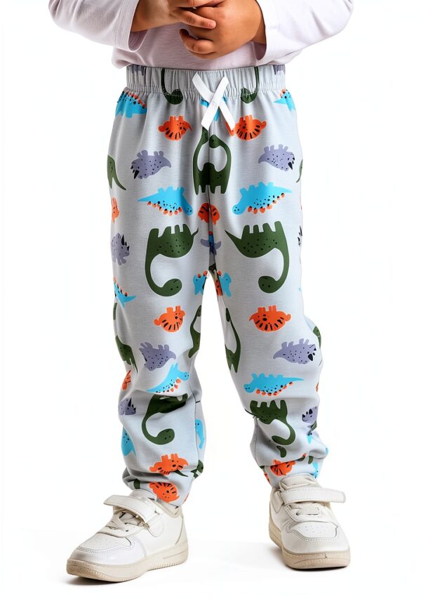 Baby Boy Pants Soft Dinosaur Print Toddler Jogger Sweatpants-3