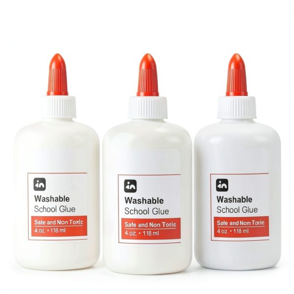 1InTheOffice White School Glue 3 Pack Non Toxic Washable-5