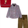 IZOD Boys Holiday Reindeer Vest Set Sleeveless V-Neck-1