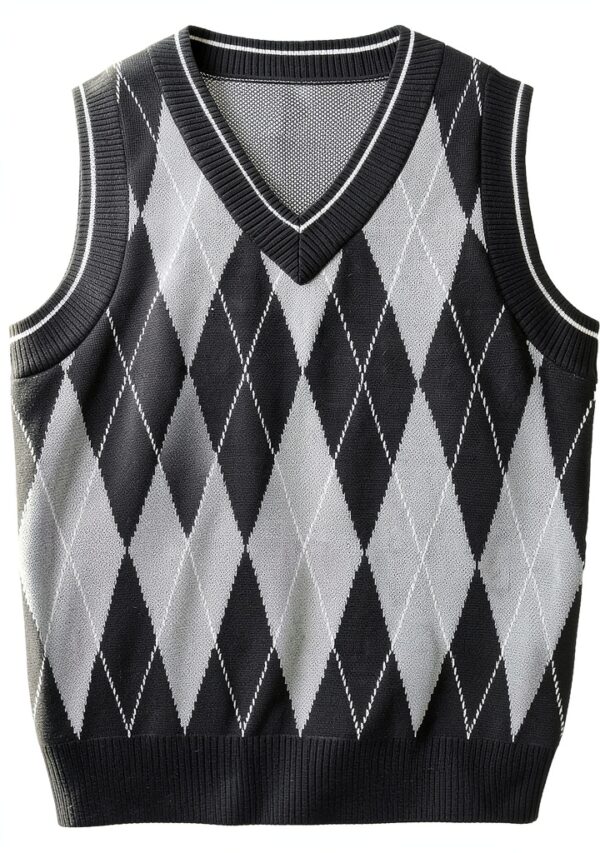 Boys Argyle Knit Vest Navy Blue Sizes 5-14 Years-0