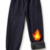 Pavo Kids Fleece Lined Jogger Pants Water Resistant Winter-1