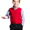 Boys Sleeveless Sweater Vest Cotton Knit V-Neck Design-1