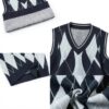Boys Argyle Knit Vest Navy Blue Sizes 5-14 Years-4