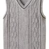 JSTEX Boys Cotton Cable Knit Sweater Vest School Uniform-0