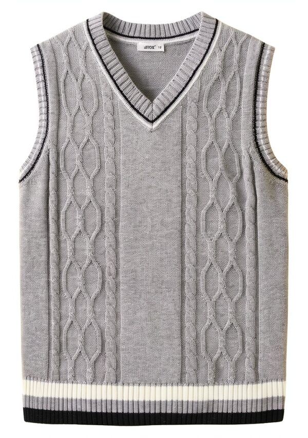 JSTEX Boys Cotton Cable Knit Sweater Vest School Uniform-0