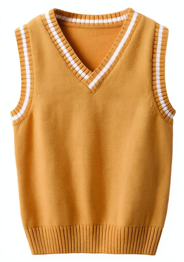 Loloda Kids Striped V Neck Sweater Vest School Uniform