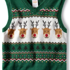 Boys Sweater Vest Gymboree Cotton Reindeer Fairisle Print-0