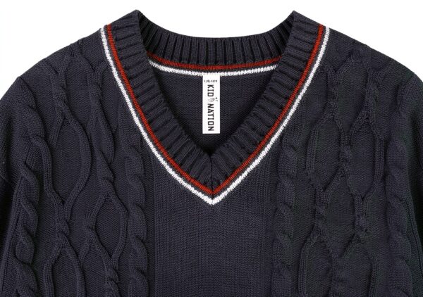 Kid Nation Boys Cable Knit Sweater Vest Unisex School-5