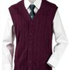 Boboyoyo Boys Cotton Cable Knit Sweater Vest Grey Navy-2