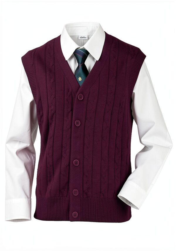 Boboyoyo Boys Cotton Cable Knit Sweater Vest Grey Navy-2