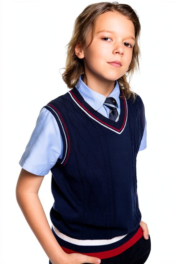 Kid Nation Boys Cable Knit Sweater Vest Unisex School-1