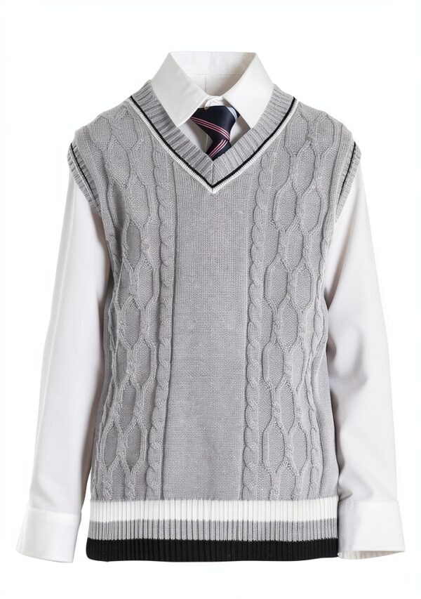 JSTEX Boys Cotton Cable Knit Sweater Vest School Uniform-1