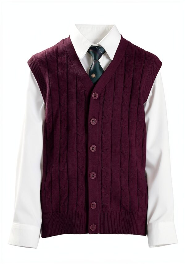 Boboyoyo Boys Cotton Cable Knit Sweater Vest Grey Navy-0