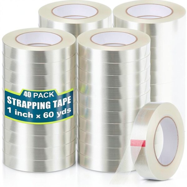 Treela Filament Strapping Tape 1 Inch x 60 Yards Reinforced Packing-0