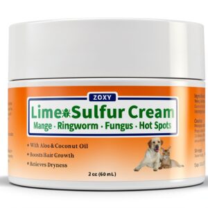 Lime Sulfur Cream ZOXY Mange & Ringworm Treatment for Dogs & Cats 2oz-0