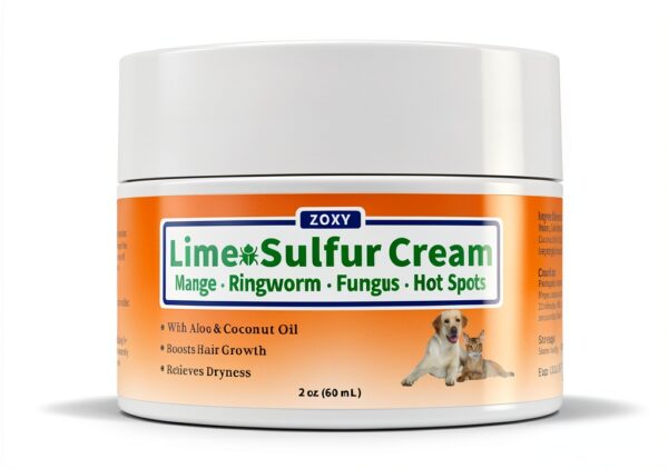 Lime Sulfur Cream ZOXY Mange & Ringworm Treatment for Dogs & Cats 2oz-0
