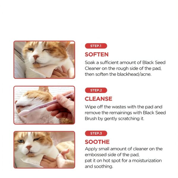 Cat Acne Care Kit JAYU PET 3-Step Hypoallergenic Cleanser Pads Brush-7