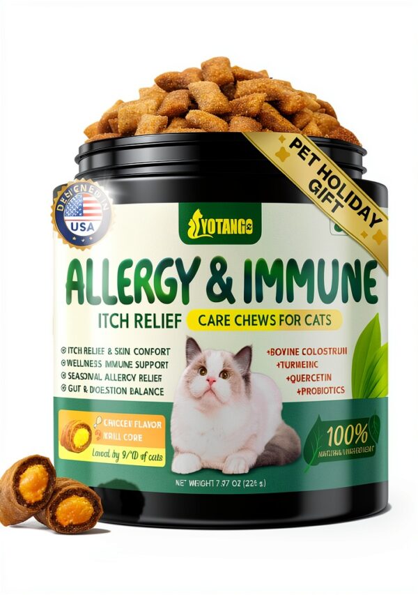 Cat Allergy Relief YOTANGO Chews – Immune & Digestive Support, Chicken-0