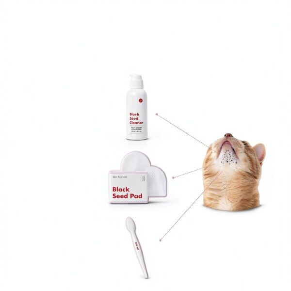 Cat Acne Care Kit JAYU PET 3-Step Hypoallergenic Cleanser Pads Brush-2