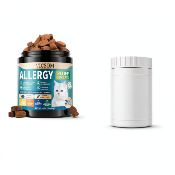 Cat Allergy Relief Chews VICSOM Natural Chicken Flavor Itch Remedy-6