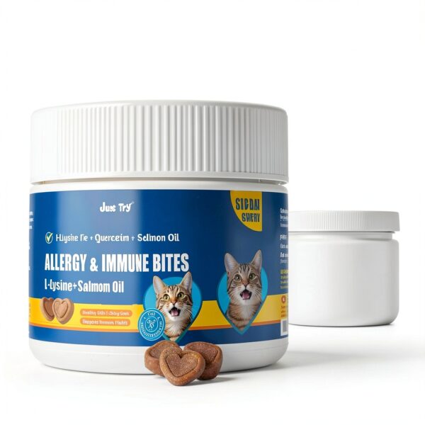Just Try 300 Bites Immune for Cats L Lysine Quercetin Skin Relief-7
