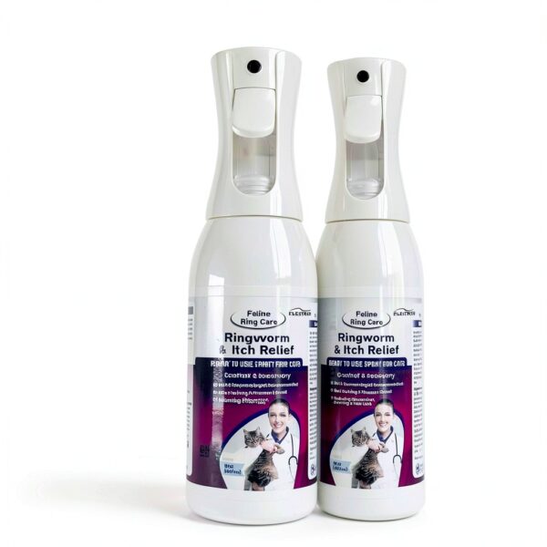 FlexTran Feline Ring Care | Control & Help with Cat Ringworm, Mange, Dermatitis, Dog Paw Yeast. Also Works on Dogs, Hamsters, Guinea Pigs, Rabbits, etc. Makes 32 oz of Spray for Cats and Itch Relief-6