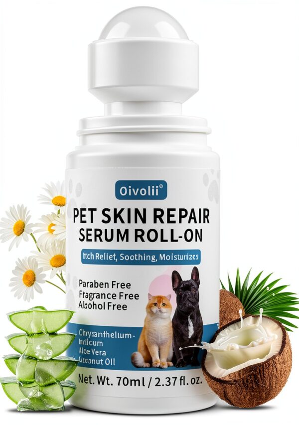 Dog & Cat Skin Care Roll On oivolii Coconut Oil Itch Relief 2.3fl oz-0