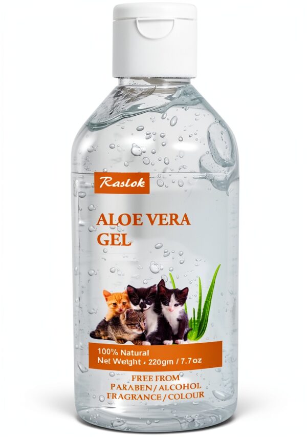 Aloe Vera Gel for Cats Raslok 99% Natural Skin & Coat Care 220gm-0