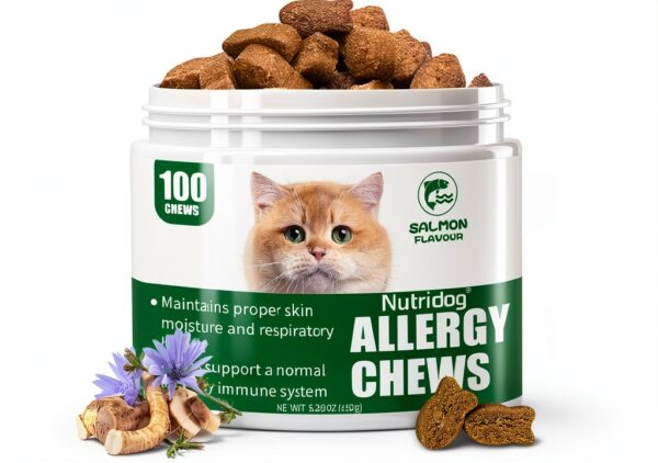 Cat Allergy Relief Chews Nutridog Salmon Colostrum and Probiotics-0