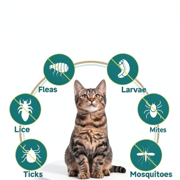 Flea and Tick Prevention for Cats Woyamay 4‑IN‑1 Chew Chicken 500pcs-2