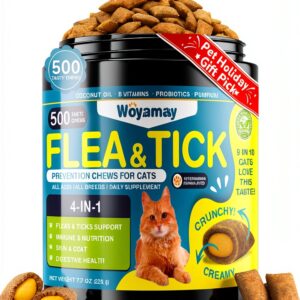 Flea and Tick Prevention for Cats Woyamay 4‑IN‑1 Chew Chicken 500pcs-0