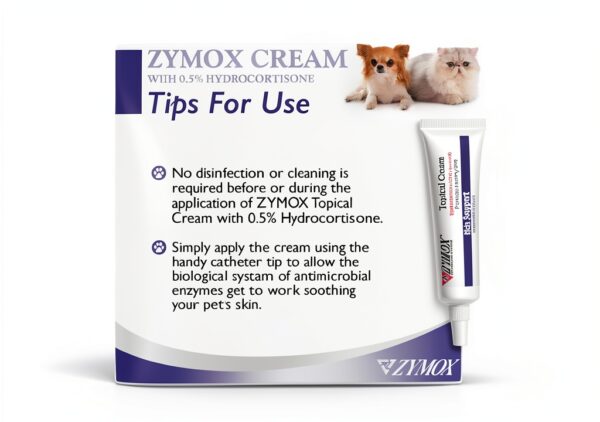 Zymox Topical Cream 0.5% Hydrocortisone for Dogs & Cats 1oz Relief-5