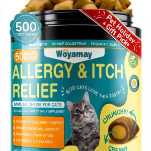 Cat Allergy Relief Woyamay 500 Crunchy Chicken Chews for Itchy Skin-0