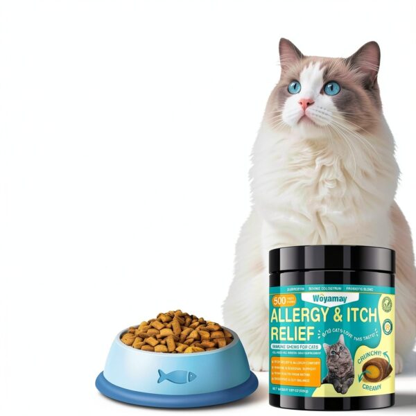 Cat Allergy Relief Woyamay 500 Crunchy Chicken Chews for Itchy Skin-8